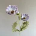 Artificial poppy flower purple silk flower branch for home decor and floral arrangement variant. - Light Blue