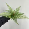 Artificial fern leaves faux plant green foliage for home decor floral arrangements - 7-Head Saluo Leaf