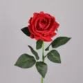Fiore di rosa artificiale rosso finta rosa di seta stelo singolo per matrimonio decorazione domestica - Rosso Vivo