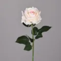 Fiore di Rosa Artificiale Rosa Chiaro Falsa Rosa Stelo Singolo per Decorazione Casa Stile - Rosa Latte