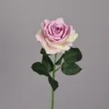 Finto fiore di rosa artificiale rosa viola stelo singolo decorativo per matrimonio a casa - Viola Verde