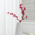 Artificial Peach Blossom Branch Pink Fake Flower Home Decor Vase Floral Arrangement SKU - Red