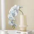 Artificial orchid flower variant, blue and white phalaenopsis stem for home decor and photography. - Light Blue