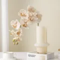 Artificial Butterfly Orchid Flower 9-Heads with Beige Ceramic Vase Home Decor SKU - Milk Tea
