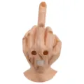 Halloween funny middle finger mask novelty latex party costume cosplay performance prop. - Middle Finger Mask - Flesh Tone