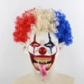 Creepy Clown Mask with Curly Hair Scary Latex Full Head Costume Party Cosplay - Afro Clown