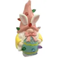 Gnome de Pâques en résine avec oreilles de lapin et œufs colorés pour décoration de fête. - Veilleuse Oeuf de Pâques Gnome