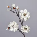 Artificial White PU Magnolia Flower Branch Faux Floral for Home Decoration and Photography Props - White