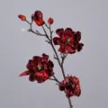 Artificial magnolia flower branch dark red PU floral decor for home wedding photography - Dark Red