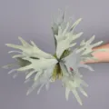 Artificial staghorn fern leaf green plant flocking home decor floral arrangement prop - S