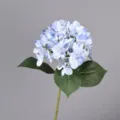 Artificial hydrangea flower single branch fake floral decor for home wedding party decoration - Blue & White