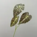 Artificial Alocasia Leaf Fake Plant Greenery Stem for Home Decor Floral Arrangement SKU - Coffee Green