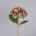 Artificial hydrangea flower branch single stem fake floral for home wedding decoration - Deep Autumn Color