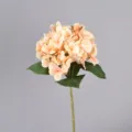 Artificial Peach Hydrangea Flower Single Stem Fake Floral Decor for Wedding and Home - Champagne