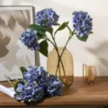 Artificial hydrangea flowers for home decor, large blue floral arrangement for wedding. - Wisteria Purple