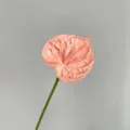 Pink artificial PU anthurium flower, realistic single stem pink flamingo flower variant. - Classical Pink