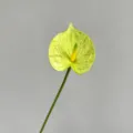 PU anthurium artificial flower single stem realistic touch flamingo flower for wedding decor - Green