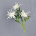 Artificial white spider mum flower branch simulation plant for wedding home decor display - Cream