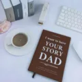 Brown leather journal notebook for fathers with heartfelt story text, elegant gift notebook - Regular Fit