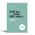 Father memory keepsake book detail showing teal cover and elegant typography design. - Father Style