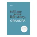 Detail view of the guided memory keepsake journal book cover featuring blue design. - Grandfather