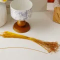 Gold metallic string hang tag cord 25cm DIY craft packaging hanging string 100 pieces pack - Gold / 100 Pieces