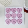Cute pink heart sticker sheet with bow design, 9 pieces per pack, perfect for journal decorating. - Thanks and Love / 9 Pieces/Pack (Single 5*5cm)
