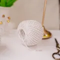 White DIY cotton string twine ball for gift wrapping, crafting and handmade projects, 2mm - 2mm.85-90m