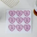Cute hand-drawn bow heart stickers, 9 pieces per sheet, perfect for journaling and crafts. - Love Love / 9 Pieces/Pack (Single 5*5cm)