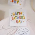 Father's Day square greeting card INS style message card with colorful typography design. - 6*6cm A Style / 50 Sheets