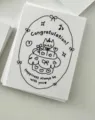 Biglietto d'auguri minimalista in bianco e nero con illustrazione di gatto e torta per regali compleanno - 30 Pezzi/Confezione (9*5.5cm Gatto Congratulazioni)