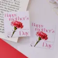 Muttertag Grußkarte rosa Nelke Segen Nachricht Karte Geschenkverpackung dekorative Karte - 6*6cm / Stil E / 50 Stück