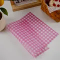 Pink Gingham Greaseproof Paper Non-Stick Food Wrapping Paper for Baking Sandwich 50pcs - 50 Pieces/Pack-Plaid