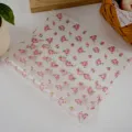 50pcs INS Style Greaseproof Wrapping Paper Pink Rose Food Grade Sandwich Burger Baking Paper - 50 Pieces/Pack-Rose