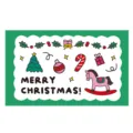 Weihnachtsgrußkarte merry christmas kleine Karte für Blumenstrauß Geschenkbox Dekoration - Grün / Grün (30 Stück/Packung)