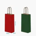 Kraftpapier cadeauzakje details met afmetingen hoogte 21cm breedte 15cm zijvouw 8cm feest. - 15*8*21cm / Rood