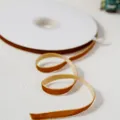 Caramel brown velvet ribbon single-faced flocking for gift wrapping DIY crafts detail - Coffee
