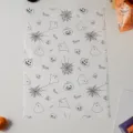 Halloween baking parchment paper ghost pumpkin printed greaseproof sheet for food wrapping. - Style A Ghost Pumpkin White / 50 Pieces/Pack (25x35cm)