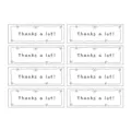 8pz adesivi di sigillo con fiocco minimalista per confezioni regalo, bouquet e torte. - Bianco Thanks a lot / 8 Pezzi/Foglio (6*2cm)