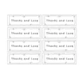 Foglio di adesivi con fiocco minimalista, confezione da 8, ideale per confezioni regalo. - Bianco Thanks and Love / 8 Pezzi/Foglio (6*2cm)