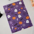 Halloween baking paper silicone oil food wrap purple ghost pumpkin design DIY kitchen mat 1pc - D Purple / 50 Pieces/Pack (25x35cm)