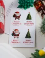 Set d'autocollants de Noël, étiquette d'emballage cadeau de fête pour le bricolage. - 4 Pièces/Paquet (Père Noël + Sapin de Noël)