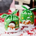 Christmas candy gift packaging bags, cute rabbit ear design, festive holiday party favor. - 50 Pieces