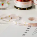 Nastro rosa stampato a caldo con cuore d'amore per confezioni regalo e decorazioni di dolci. - Rosa / 1cm*22m