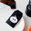 Etichetta regalo nera di Halloween con stampa di zucca per festa e decorazione DIY. - modello 3 / 50 Pezzi