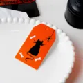 Halloween paper hanging tag with black cat and spider pattern for DIY gift wrapping decoration. - Style 5 / 50 Pieces