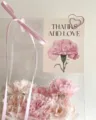 Mother's day carnation greeting card thanks and love message paper card gift pack. - 30 Sheets / Beige