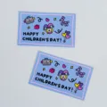Festa dei Bambini biglietto auguri DIY messaggio simpatico disegno animato pacco regalo cute - Blu 30 Pezzi / 9*5.4cm