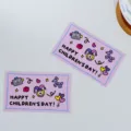 Biglietto auguri festa dei bambini regalo messaggio DIY simpatico cartone rosa rettangolare - Rosa 30 Pezzi / 9*5.4cm