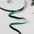 Dark green velvet ribbon roll for gift wrapping, Christmas DIY crafts and elegant packaging. - Green